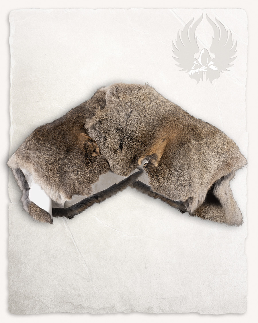 Couvre-épaules gris en fourrure de lapin Géant des Flandres