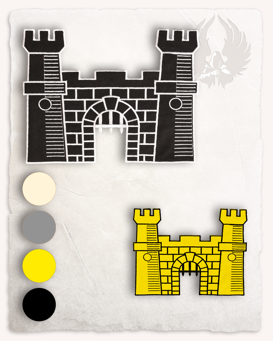 Burg Bügelmotiv groß gelb