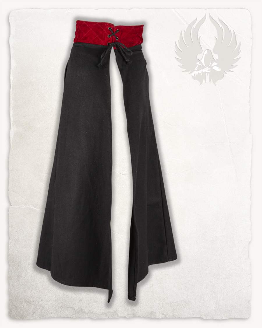 Brielle - Sur-jupe noire et bordeaux en coton