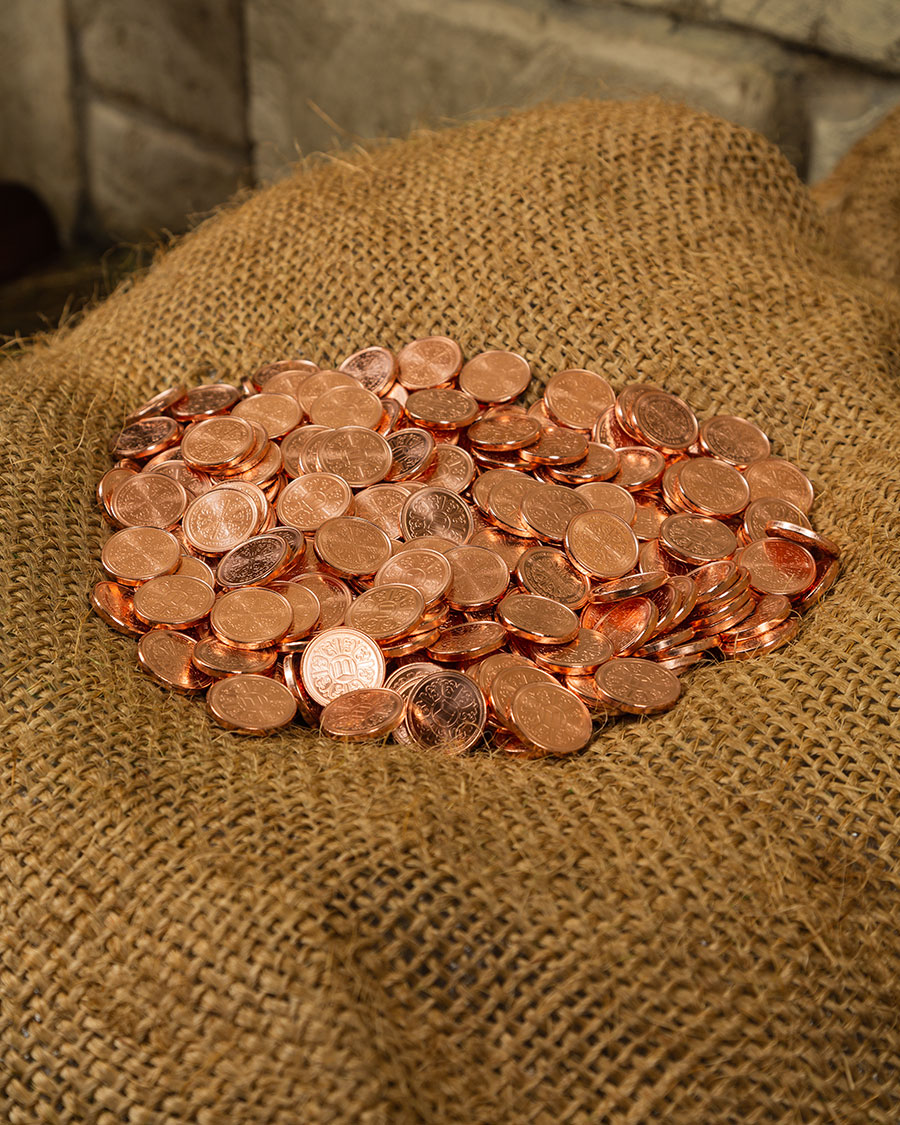 Set da 500 monete da LARP color rame